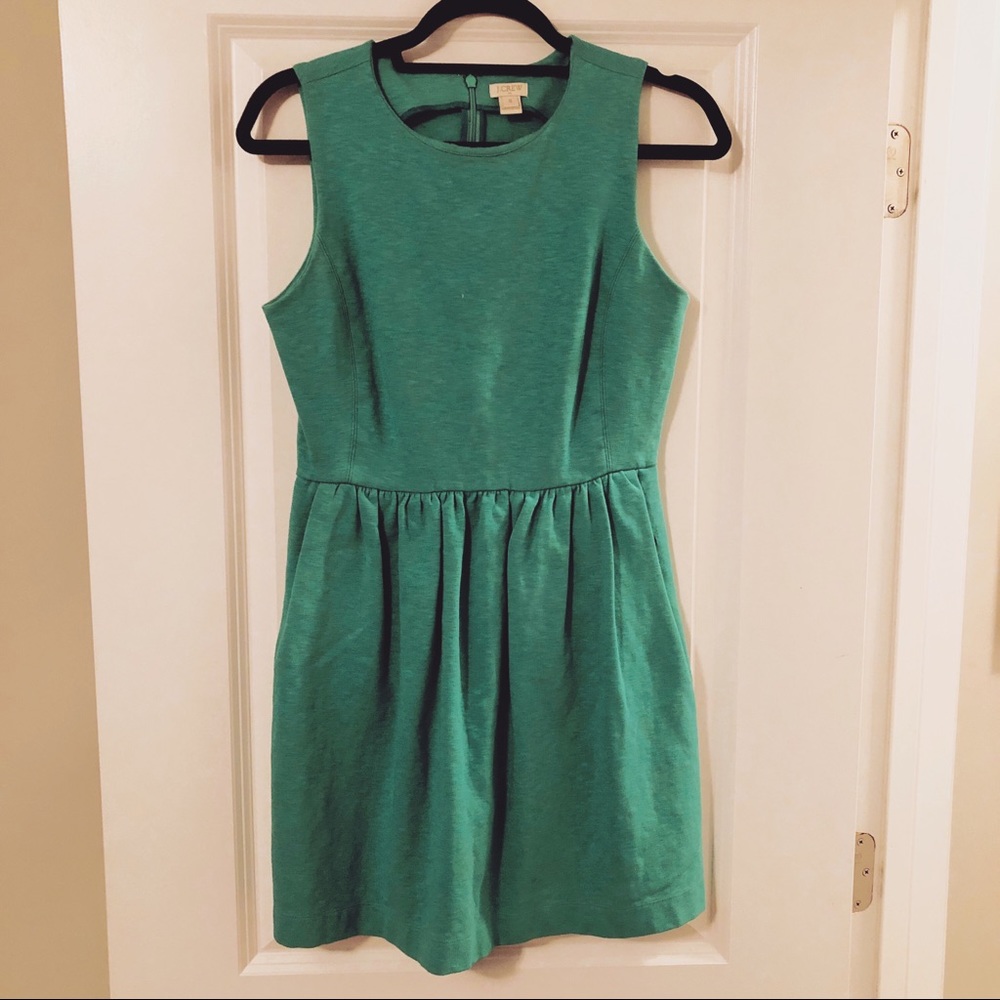 Green JCrew A-line Sleeveless Dress Size SMALL